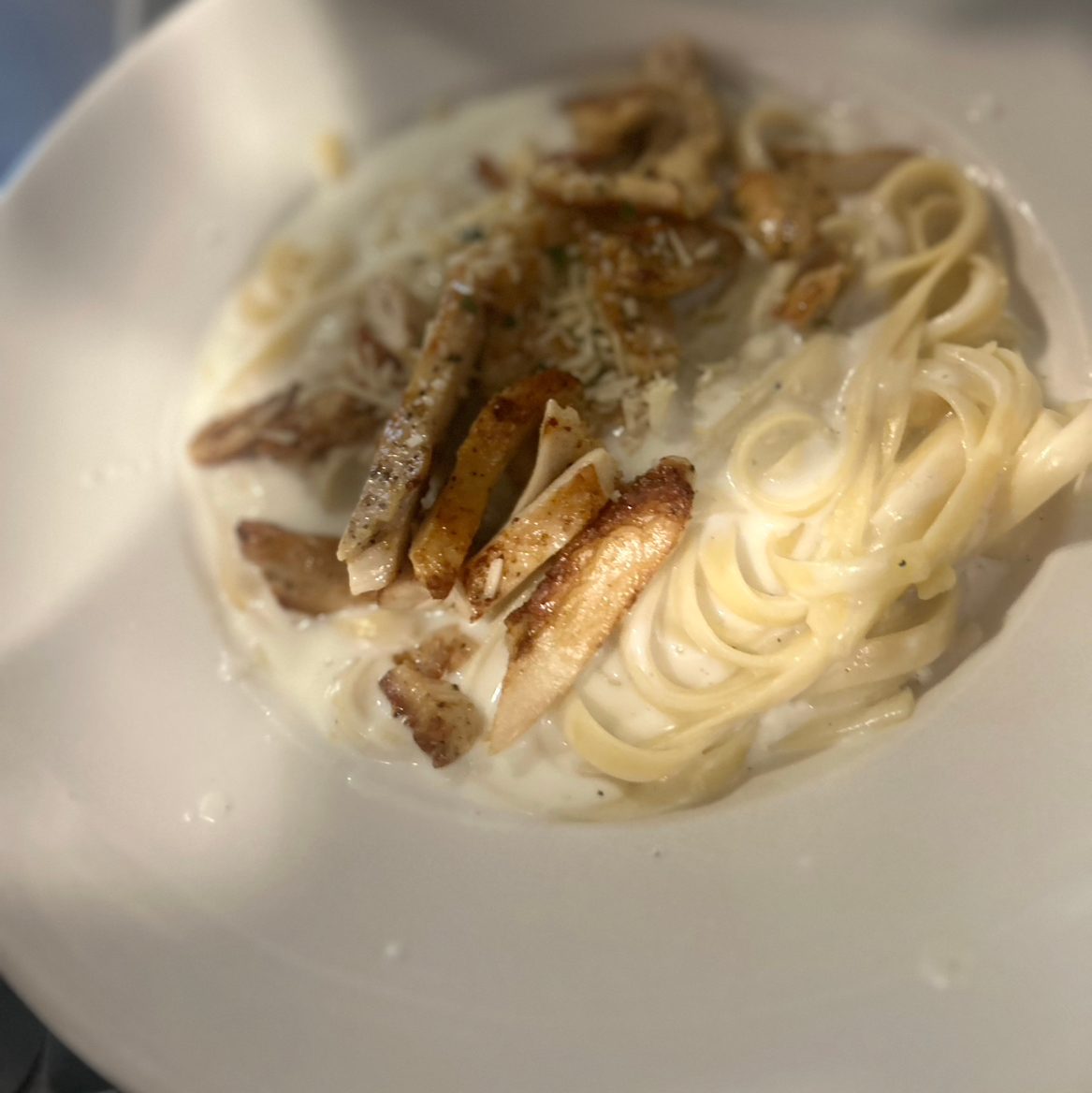 Fettuccine Alfredo with Chicken.