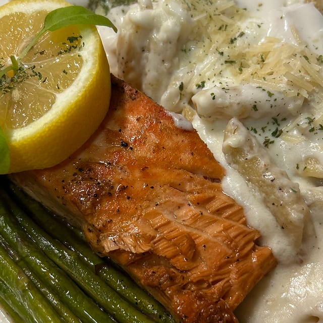 Atlantic Salmon al Limone w/ Pasta A Gratte.